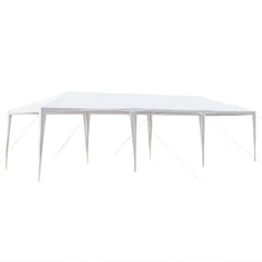 HAOYYE 10x30ft White Outdoor Party Tent Waterproof PE Canopy with Iron Frame, Stable Spiral Pipe Design for Wedding Event Market Backyard Setup