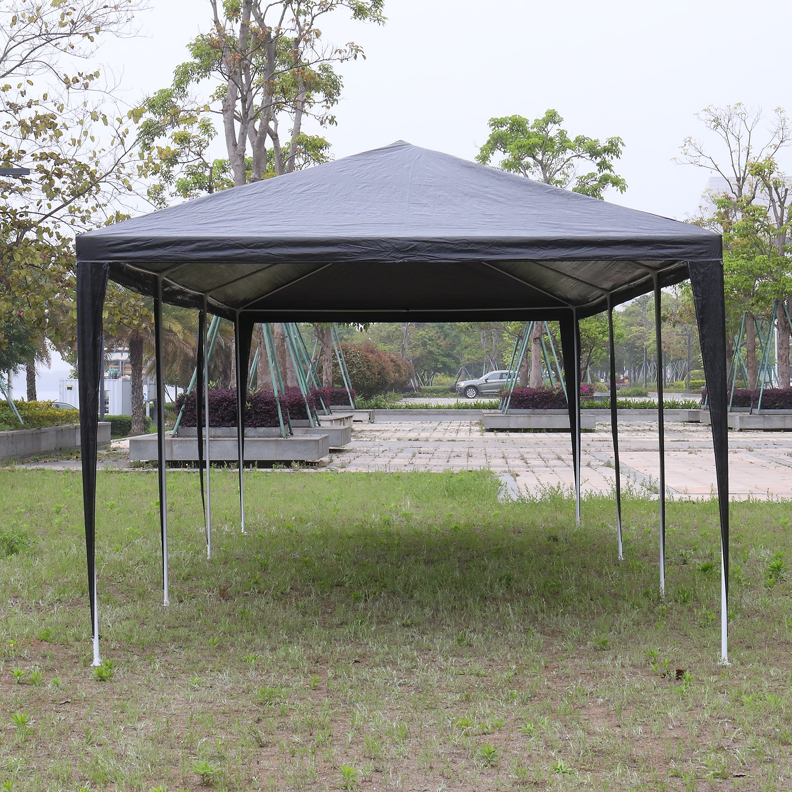 HAOYYE 10x30ft Black Outdoor Party Tent Waterproof Canopy with 8 Removable Sidewalls, Iron Frame Gazebo for Wedding Event Backyard Market