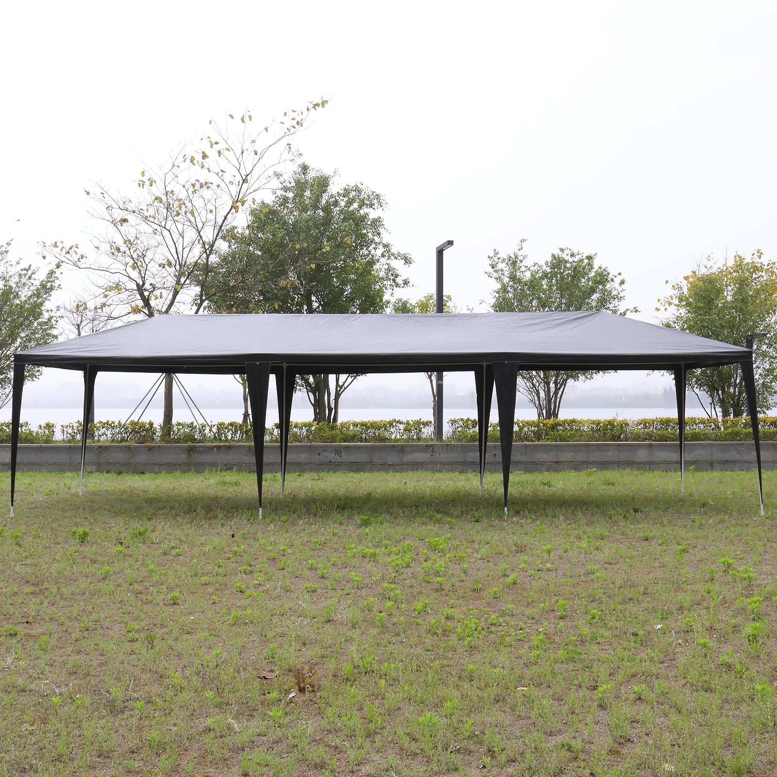 HAOYYE 10x30ft Black Outdoor Party Tent Waterproof Canopy with 8 Removable Sidewalls, Iron Frame Gazebo for Wedding Event Backyard Market