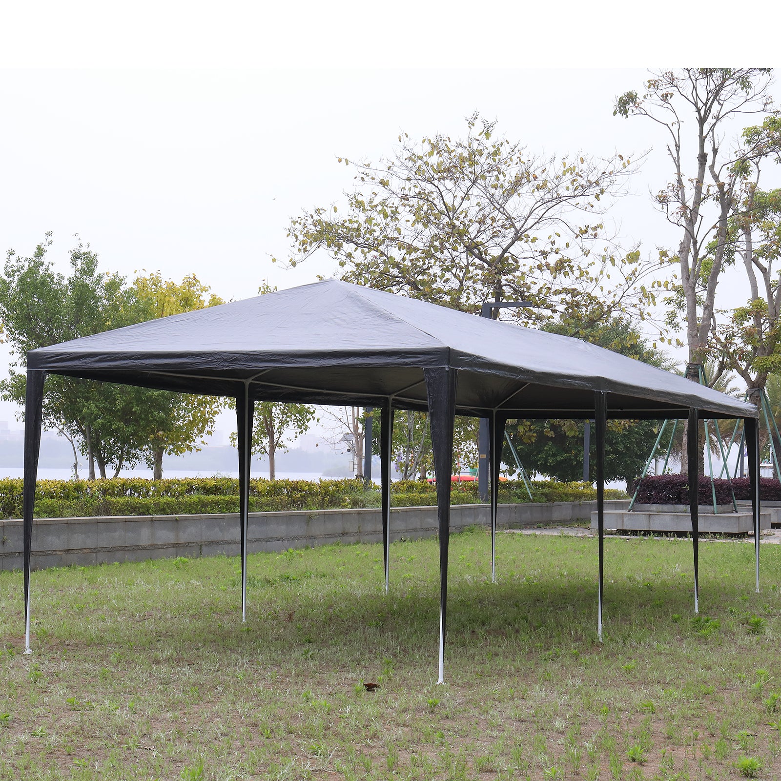 HAOYYE 10x30ft Black Outdoor Party Tent Waterproof Canopy with 8 Removable Sidewalls, Iron Frame Gazebo for Wedding Event Backyard Market