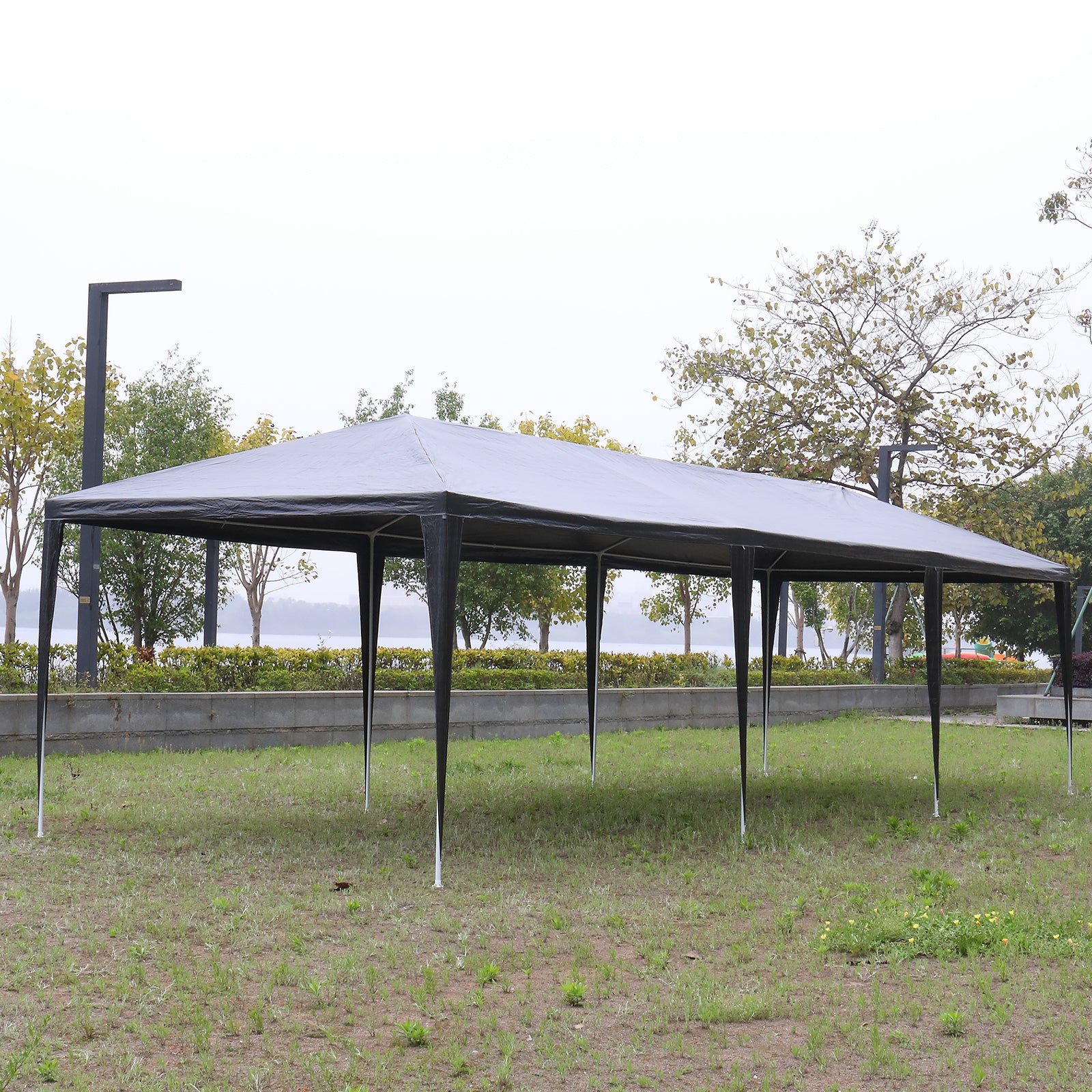 HAOYYE 10x30ft Black Outdoor Party Tent Waterproof Canopy with 8 Removable Sidewalls, Iron Frame Gazebo for Wedding Event Backyard Market