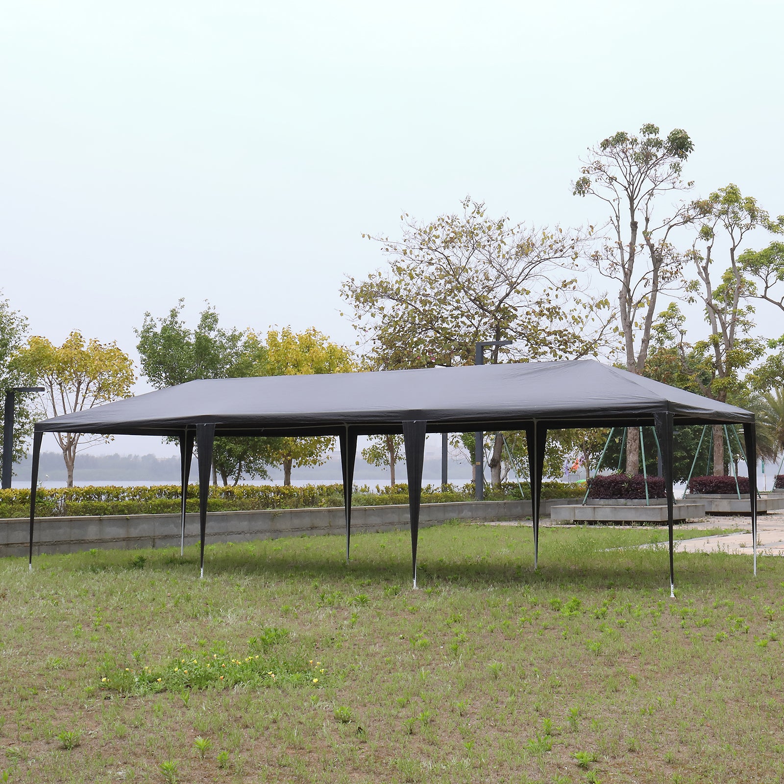HAOYYE 10x30ft Black Outdoor Party Tent Waterproof Canopy with 8 Removable Sidewalls, Iron Frame Gazebo for Wedding Event Backyard Market