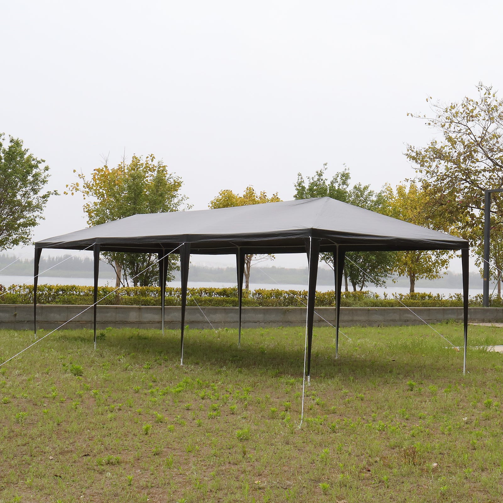 HAOYYE 10x30ft Black Outdoor Party Tent Waterproof Canopy with 8 Removable Sidewalls, Iron Frame Gazebo for Wedding Event Backyard Market