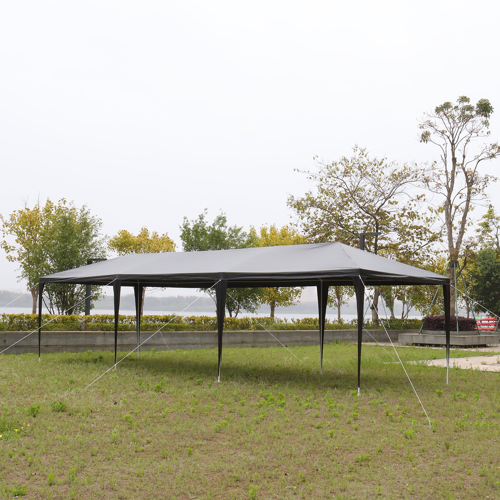 HAOYYE 10x30ft Black Outdoor Party Tent Waterproof Canopy with 8 Removable Sidewalls, Iron Frame Gazebo for Wedding Event Backyard Market