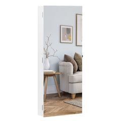 HAOYYE Full-Length PVC Film Mirror Jewelry Cabinet with Lock | Wall-Mounted Organizer with Velvet Lining | Durable Multipurpose Jewelry Storage Cabinet | Modern Space-Saving Design | Ideal for Bedroom and Dressing Room
