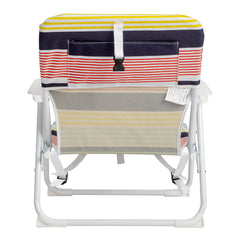 HAOYYE Small Folding Beach Chair, 600D Polyester Fabric, White Iron Frame, Lightweight Portable Chair for Outdoor Activities, Picnic, Camping