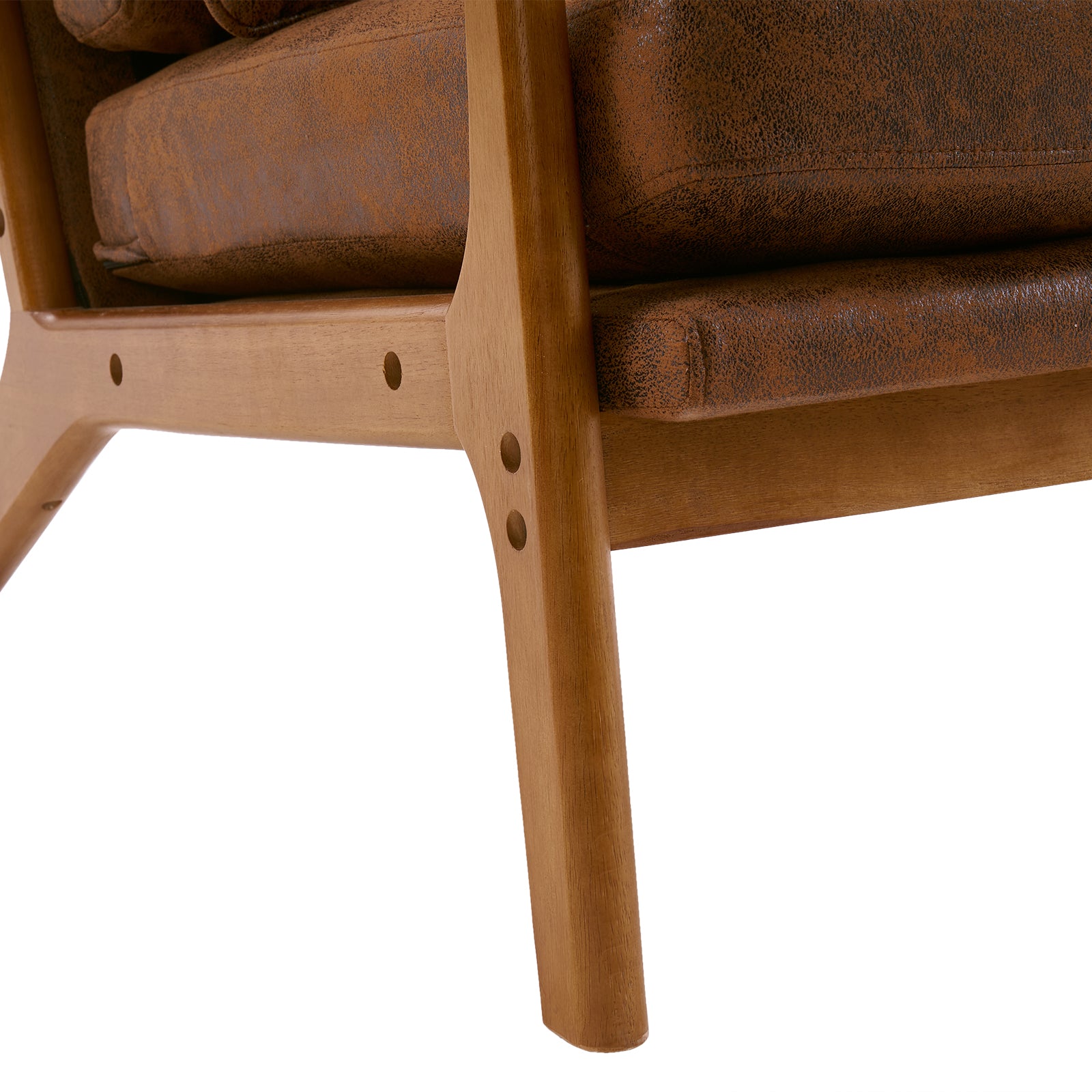 HAOYYE High-Back Solid Wood Leisure Chair, Iron Frame Bronzing Cloth, Orange Flannel Fleece, Cozy Modern Accent Chair, Luxury Comfortable Indoor Seating, Unique Home Decor, Premium Decorative Chair