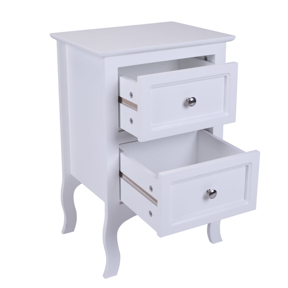 HAOYYE Country Style Two-Tier Night Table Large Size White Sturdy Design Durable Multifunctional Organizer Storage Solution Practical Stylish Space-Saving for Living Room or Bedroom