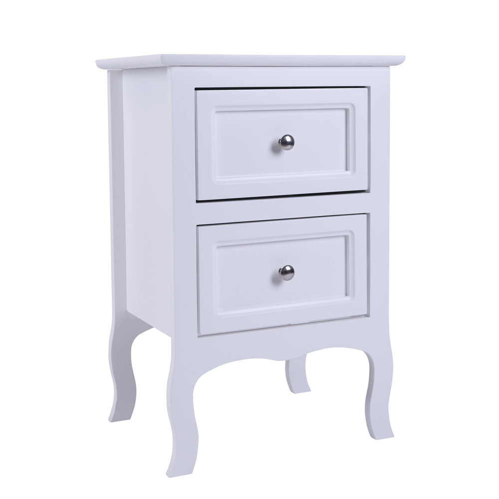 HAOYYE Country Style Two-Tier Night Table Large Size White Sturdy Design Durable Multifunctional Organizer Storage Solution Practical Stylish Space-Saving for Living Room or Bedroom