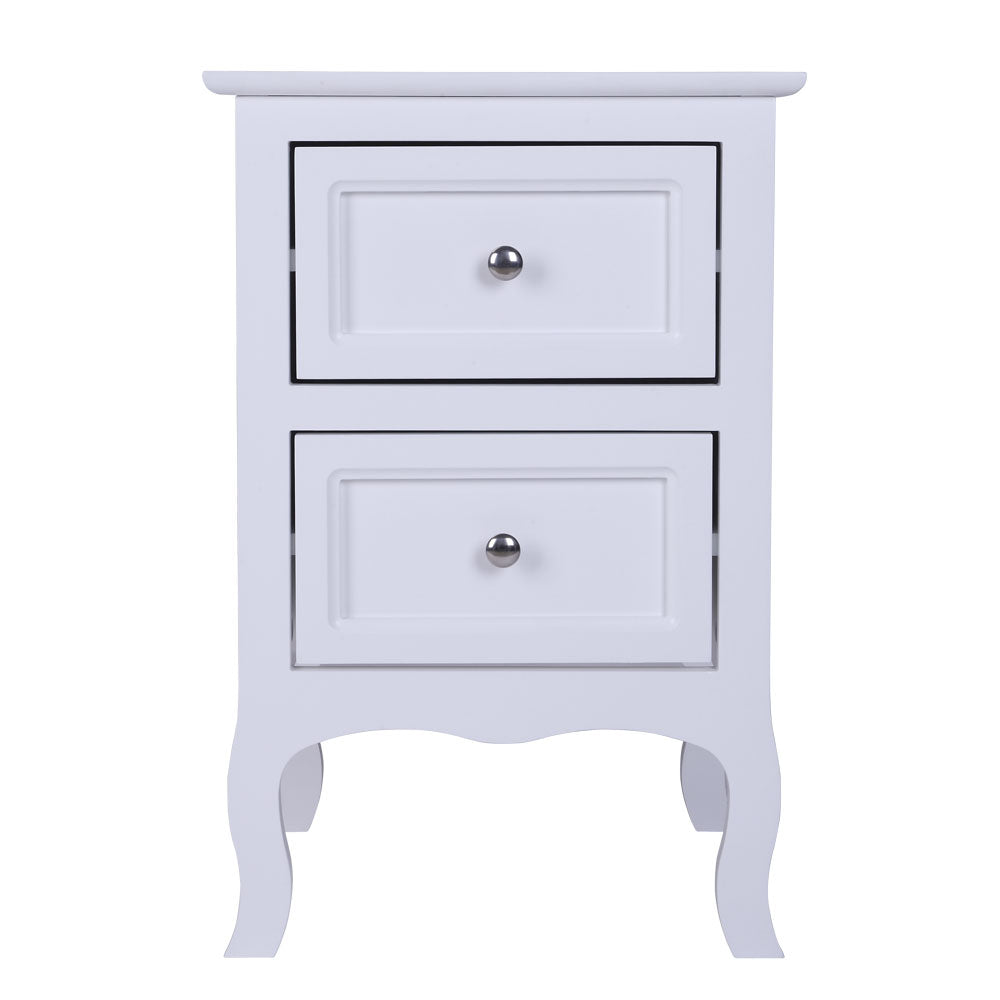 HAOYYE Country Style Two-Tier Night Table Large Size White Sturdy Design Durable Multifunctional Organizer Storage Solution Practical Stylish Space-Saving for Living Room or Bedroom