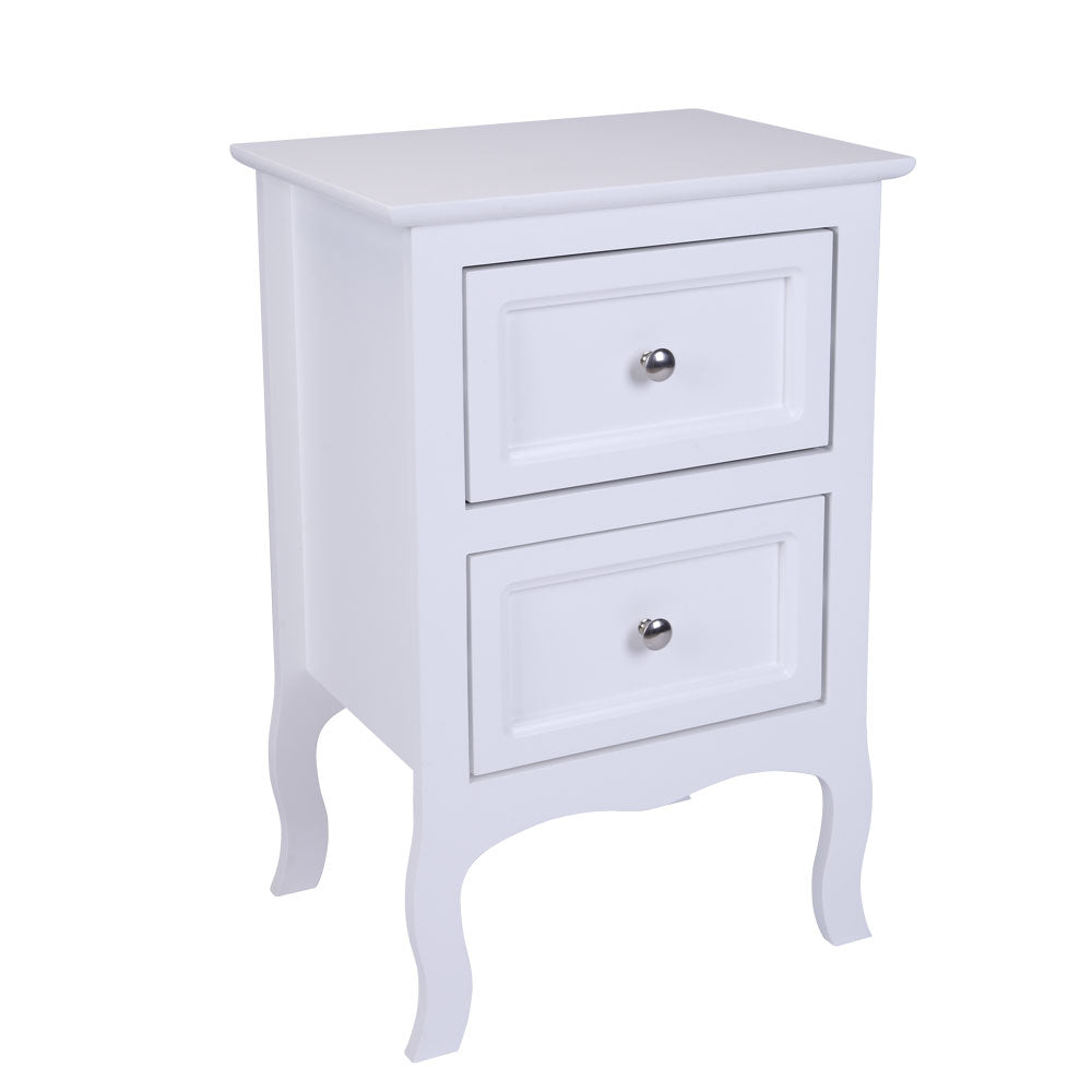 HAOYYE Country Style Two-Tier Night Table Large Size White Sturdy Design Durable Multifunctional Organizer Storage Solution Practical Stylish Space-Saving for Living Room or Bedroom
