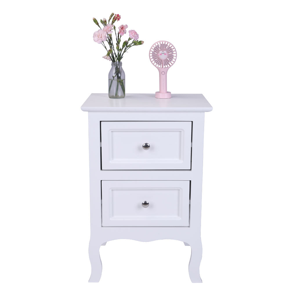 HAOYYE Country Style Two-Tier Night Table Large Size White Sturdy Design Durable Multifunctional Organizer Storage Solution Practical Stylish Space-Saving for Living Room or Bedroom