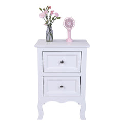 HAOYYE Country Style Two-Tier Night Table Large Size White Sturdy Design Durable Multifunctional Organizer Storage Solution Practical Stylish Space-Saving for Living Room or Bedroom