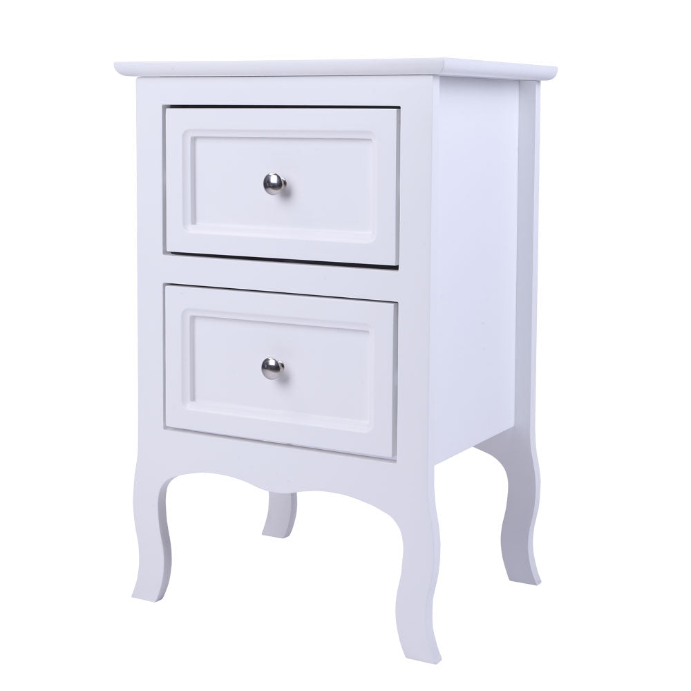 HAOYYE Country Style Two-Tier Night Table Large Size White Sturdy Design Durable Multifunctional Organizer Storage Solution Practical Stylish Space-Saving for Living Room or Bedroom