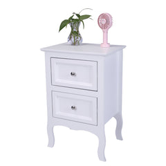HAOYYE Country Style Two-Tier Night Table Large Size White Sturdy Design Durable Multifunctional Organizer Storage Solution Practical Stylish Space-Saving for Living Room or Bedroom
