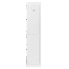 HAOYYE Single Drawer Double Door Storage Cabinet Modern Freestanding Organizer with Spacious Interior Shelves Minimalist White Sideboard for Living Room Entryway Bedroom Bathroom