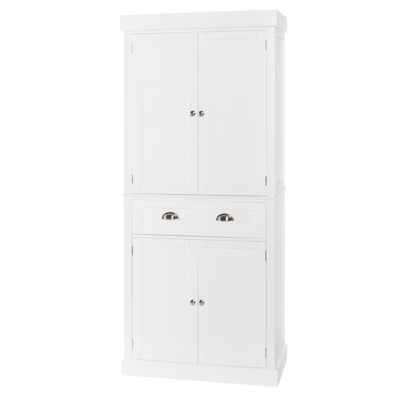 HAOYYE Single Drawer Double Door Storage Cabinet Modern Freestanding Organizer with Spacious Interior Shelves Minimalist White Sideboard for Living Room Entryway Bedroom Bathroom