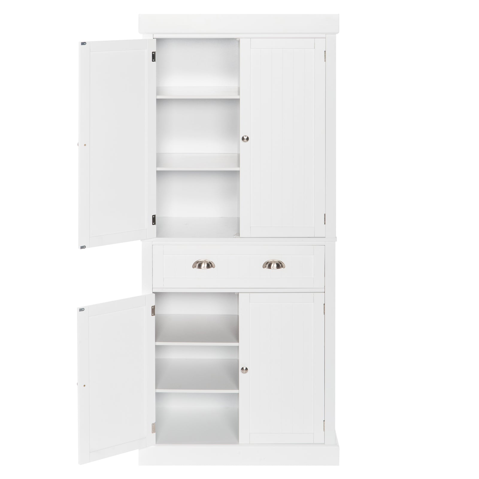 HAOYYE Single Drawer Double Door Storage Cabinet Modern Freestanding Organizer with Spacious Interior Shelves Minimalist White Sideboard for Living Room Entryway Bedroom Bathroom