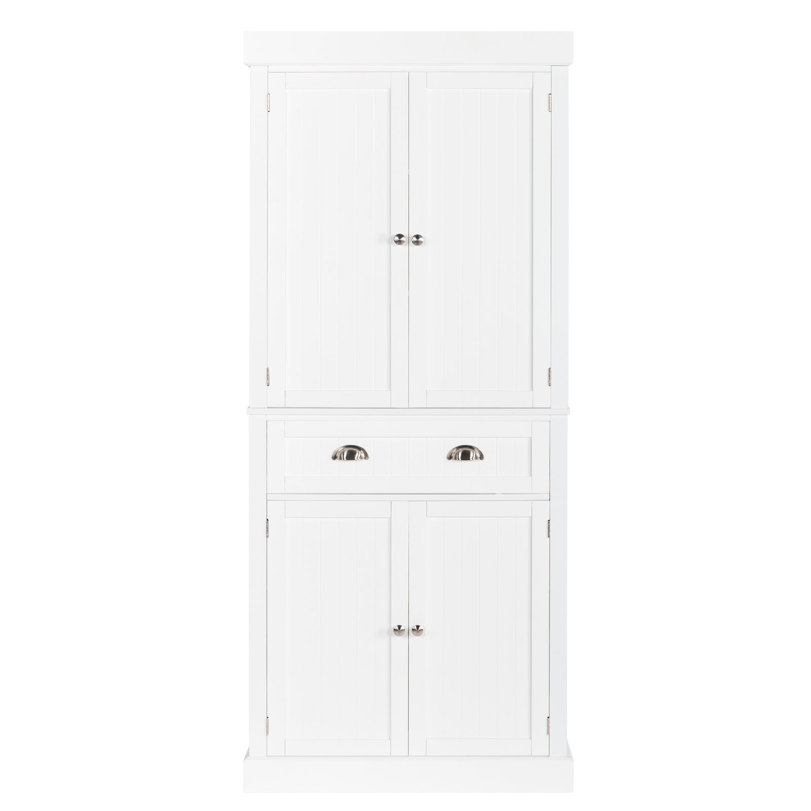 HAOYYE Single Drawer Double Door Storage Cabinet Modern Freestanding Organizer with Spacious Interior Shelves Minimalist White Sideboard for Living Room Entryway Bedroom Bathroom