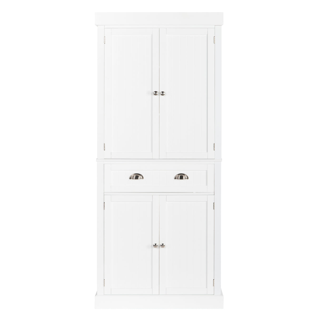 HAOYYE Single Drawer Double Door Storage Cabinet Modern Freestanding Organizer with Spacious Interior Shelves Minimalist White Sideboard for Living Room Entryway Bedroom Bathroom