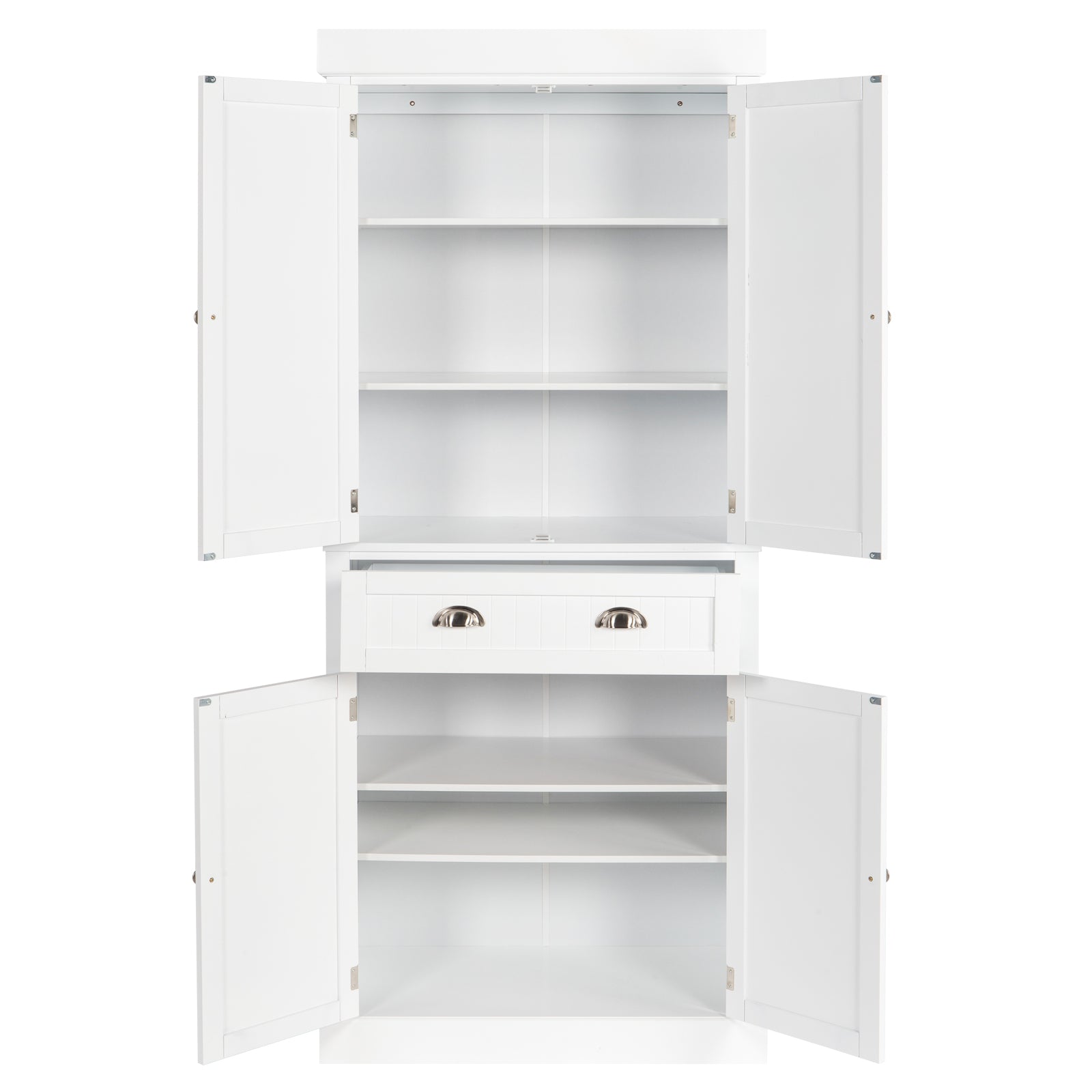 HAOYYE Single Drawer Double Door Storage Cabinet Modern Freestanding Organizer with Spacious Interior Shelves Minimalist White Sideboard for Living Room Entryway Bedroom Bathroom
