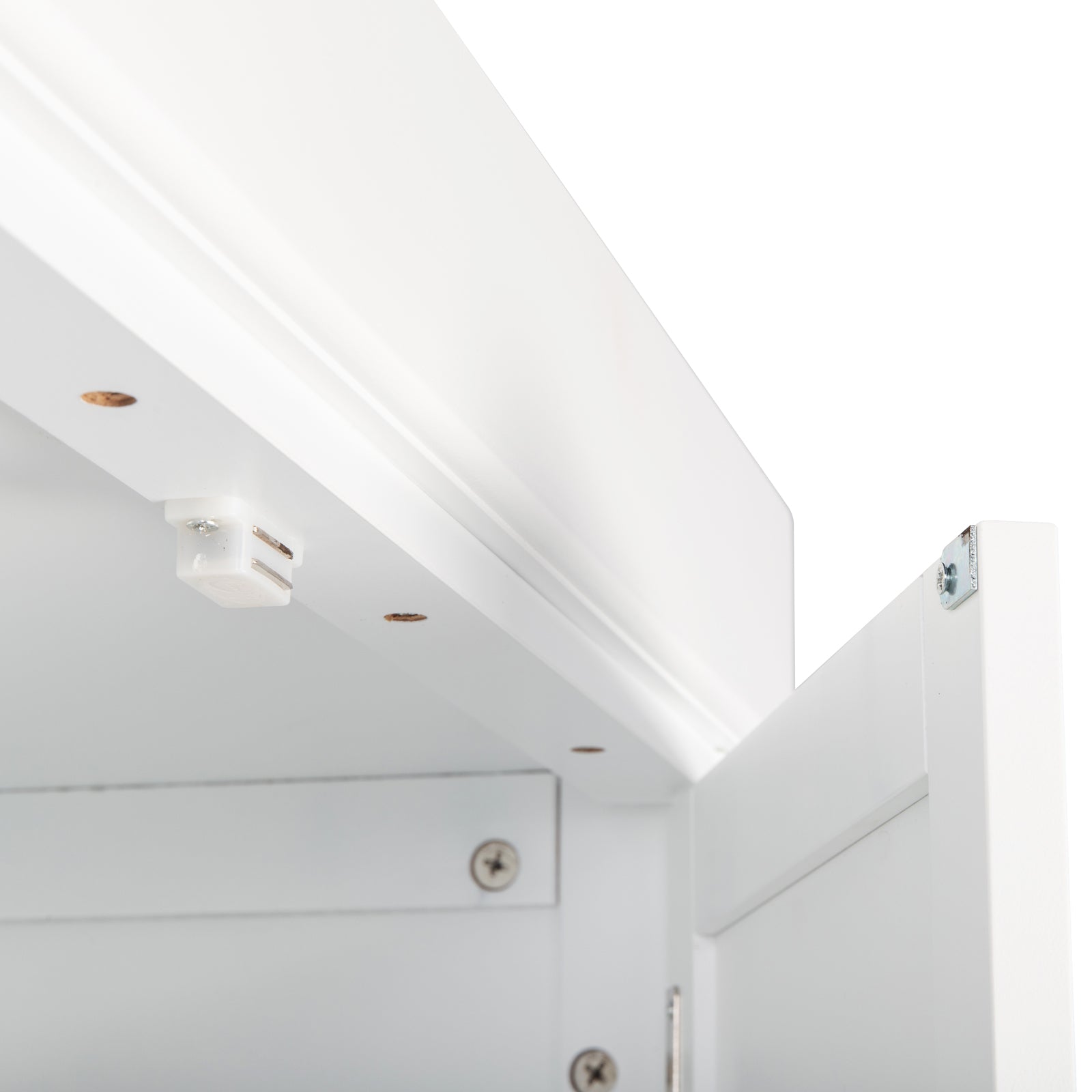 HAOYYE Single Drawer Double Door Storage Cabinet Modern Freestanding Organizer with Spacious Interior Shelves Minimalist White Sideboard for Living Room Entryway Bedroom Bathroom