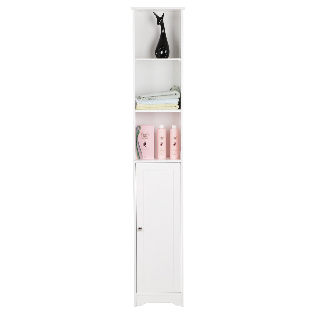 HAOYYE One Door, Three Shelf White Bathroom Cabinet, Durable MDF Construction, Waterproof, Moisture-Proof, Modern Space-Saving Organizer for Bathroom, Living Room, Bedroom, Easy Assembly.