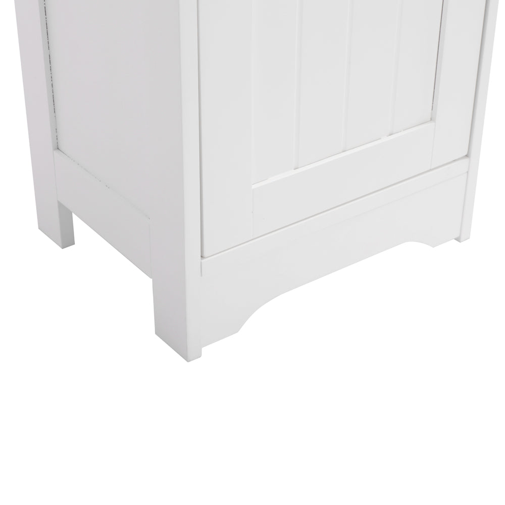 HAOYYE One Door, Three Shelf White Bathroom Cabinet, Durable MDF Construction, Waterproof, Moisture-Proof, Modern Space-Saving Organizer for Bathroom, Living Room, Bedroom, Easy Assembly.