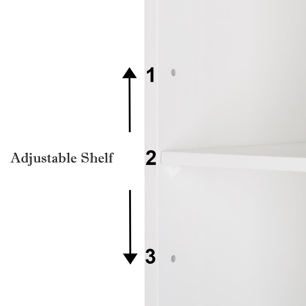 HAOYYE White Double-Door Mirror Bathroom Wall Mounted Cabinet, Sturdy Design, Durable Multifunctional Organizer, Modern Space-Saving Storage Solution, Stylish Home Organizer With Shelf For Bathroom Or Living Space, Practical And Versatile Wall Cabinet