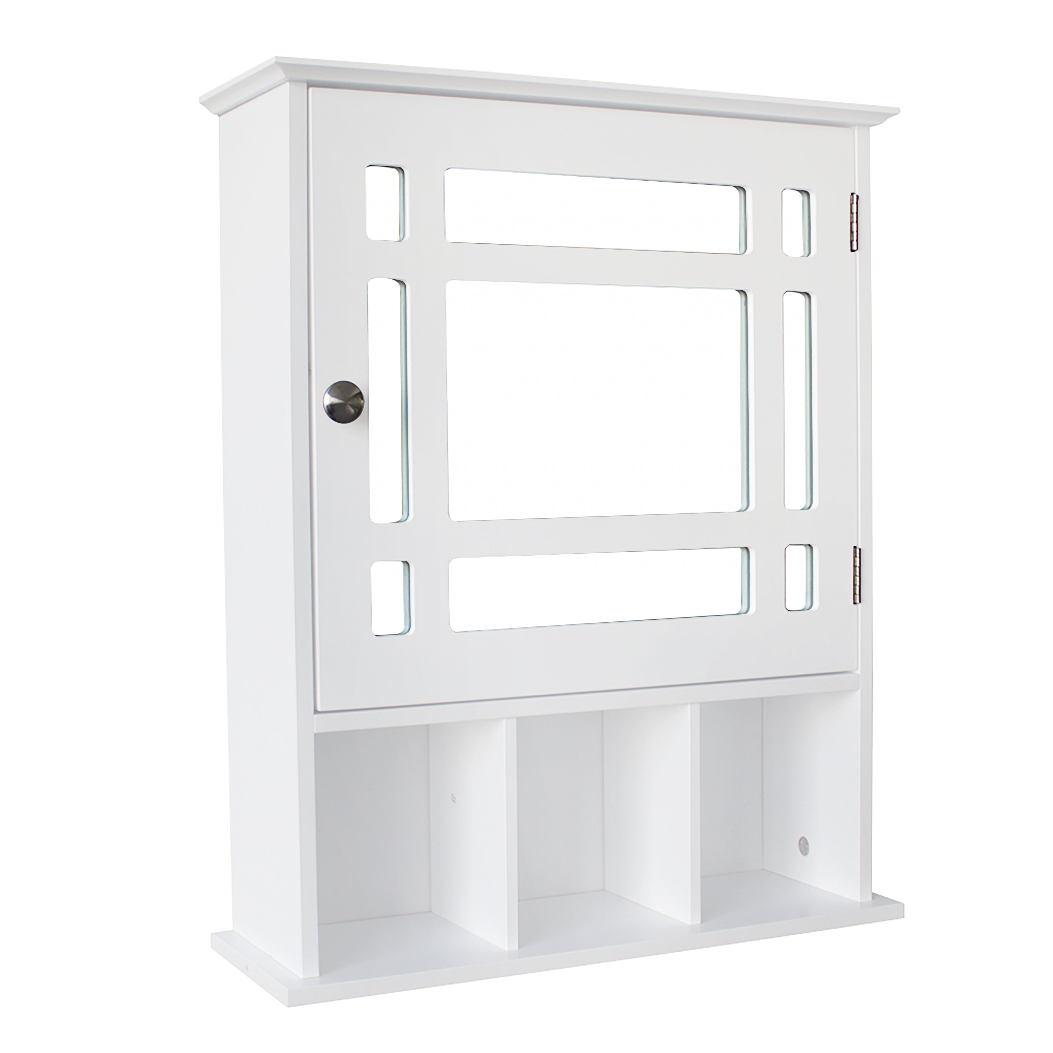 HAOYYE Single-Door Bathroom Cabinet, White Three-Compartment Organizer, Sturdy Durable Design, Multifunctional Home Storage Solution, Modern Space-Saving Organizer For Bathroom And Living Room, Stylish And Practical Furniture For Home Organization