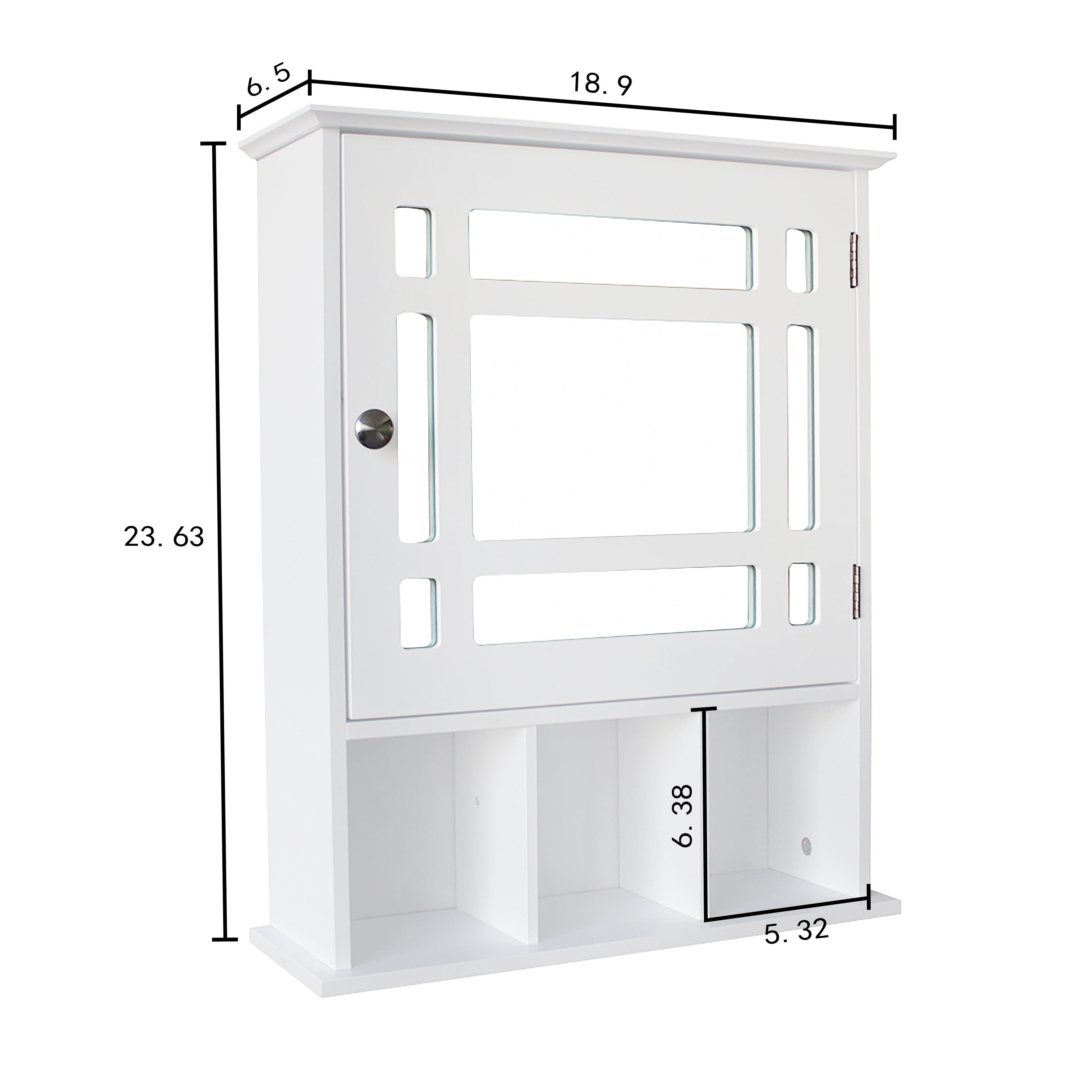 HAOYYE Single-Door Bathroom Cabinet, White Three-Compartment Organizer, Sturdy Durable Design, Multifunctional Home Storage Solution, Modern Space-Saving Organizer For Bathroom And Living Room, Stylish And Practical Furniture For Home Organization