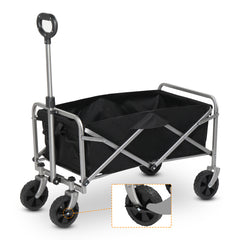 HAOYYE Folding Garden Utility Cart with Steel Frame and 600D Oxford Fabric, 220lbs Capacity, Heavy Duty Collapsible Wagon with Handle for Yard Camping Shopping Outdoor Use