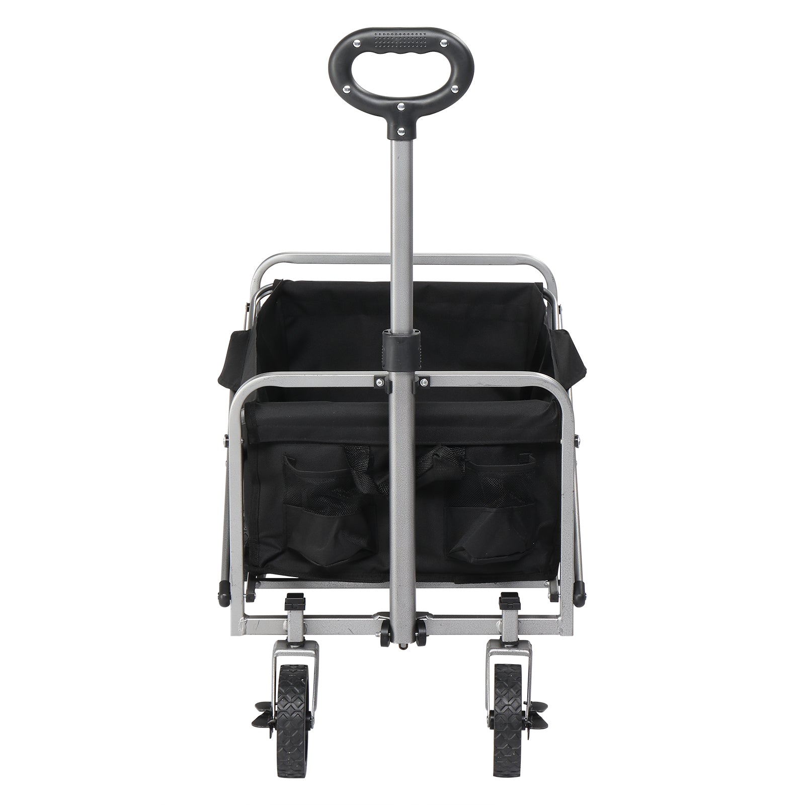 HAOYYE Folding Garden Utility Cart with Steel Frame and 600D Oxford Fabric, 220lbs Capacity, Heavy Duty Collapsible Wagon with Handle for Yard Camping Shopping Outdoor Use
