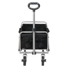 HAOYYE Folding Garden Utility Cart with Steel Frame and 600D Oxford Fabric, 220lbs Capacity, Heavy Duty Collapsible Wagon with Handle for Yard Camping Shopping Outdoor Use
