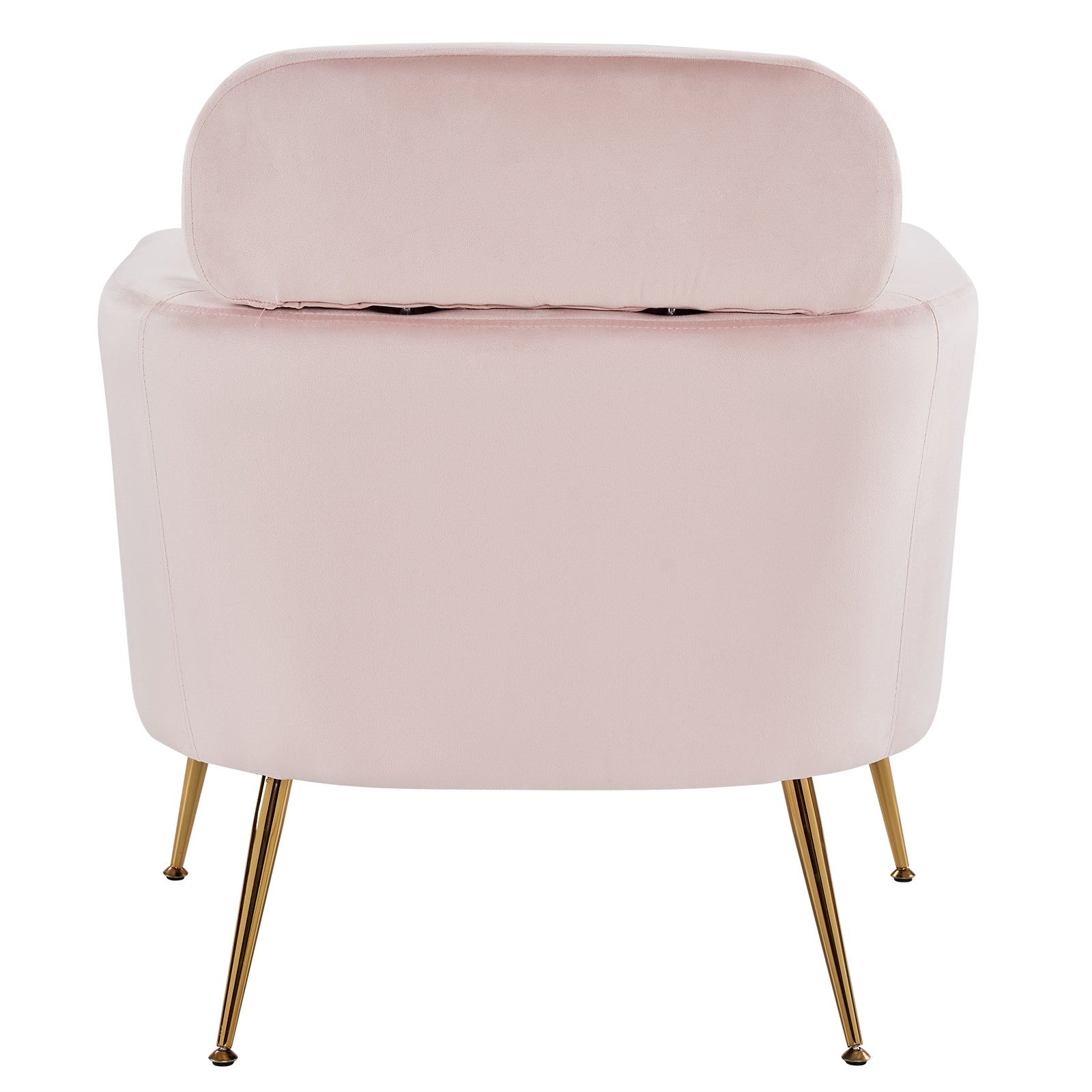 HAOYYE Modern Pink Flannelette Indoor Leisure Armchair with Gold-Plated Adjustable Feet and Pedals, Single Upholstered Accent Chair with Solid Wood Frame for Living Room Bedroom Office Lounge