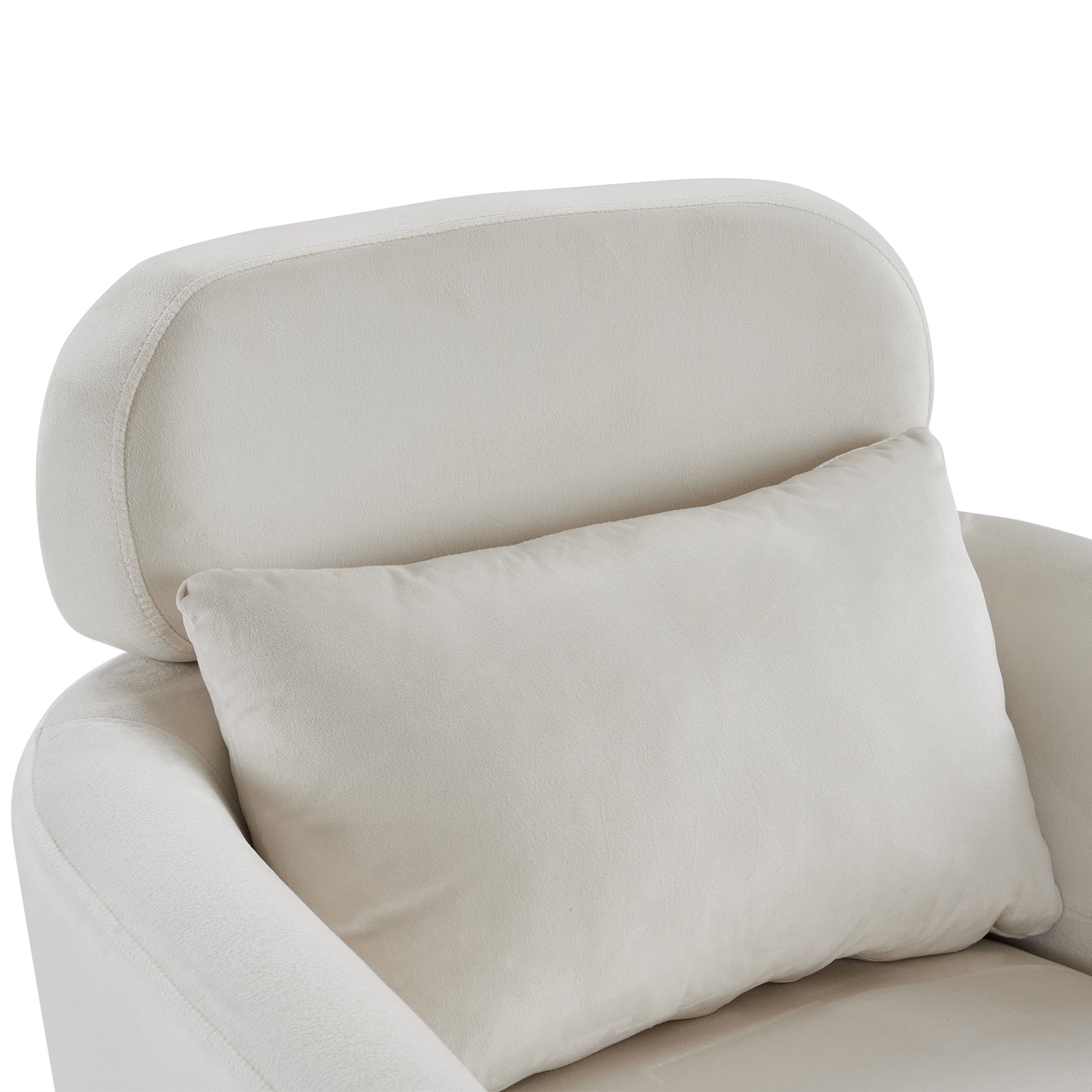 HAOYYE Half Disassembled Single Chair with Gold Feet and Pedals, Flannelette Indoor Leisure Chair in Beige, Soft Cozy Warm Flannel Fleece Home Decor, Luxury Comfortable Unique Design, Premium Quality Accent Chair for Living Room