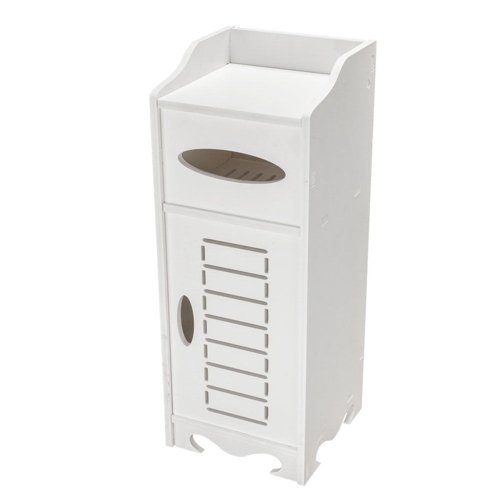 HAOYYE Waterproof Single Door Bathroom Cabinet White Wall-Mounted Storage Organizer with Adjustable Shelves Durable and Moisture-Resistant Design Perfect for Bathroom Essentials and Small Space Organization