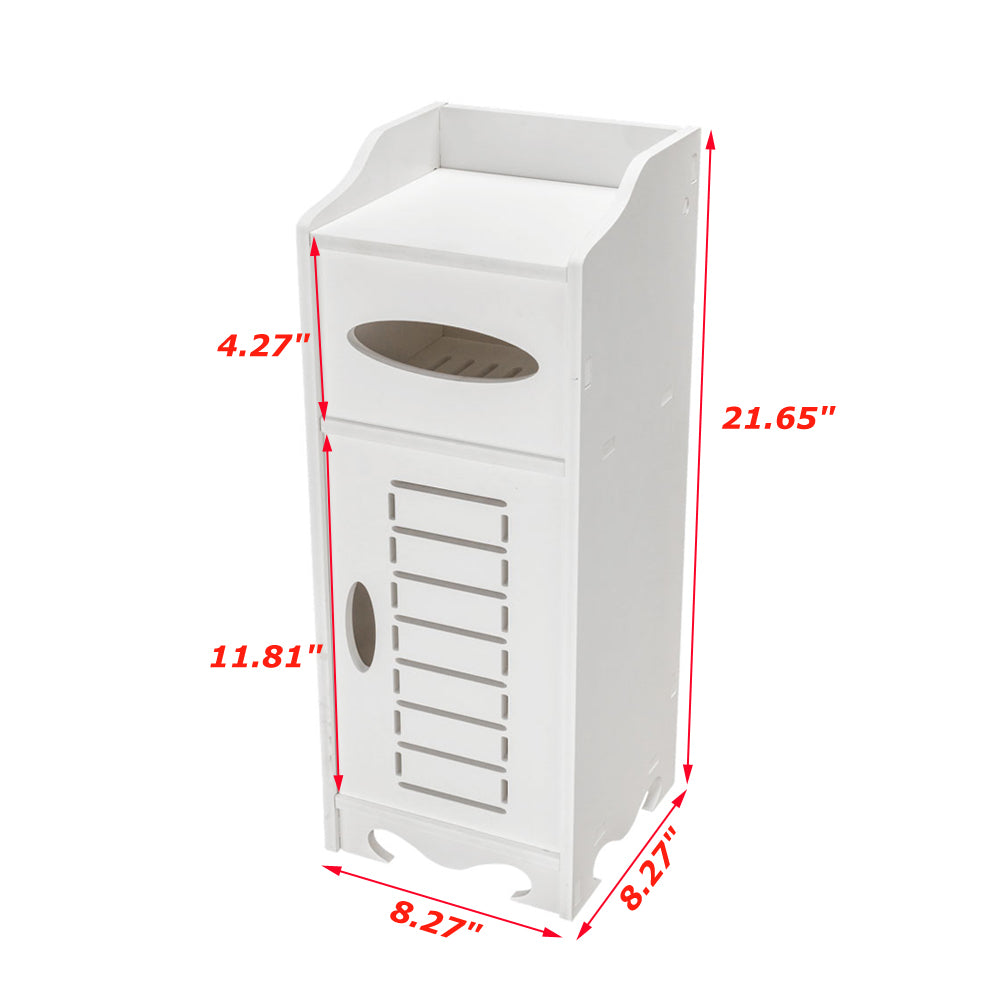 HAOYYE Waterproof Single Door Bathroom Cabinet White Wall-Mounted Storage Organizer with Adjustable Shelves Durable and Moisture-Resistant Design Perfect for Bathroom Essentials and Small Space Organization