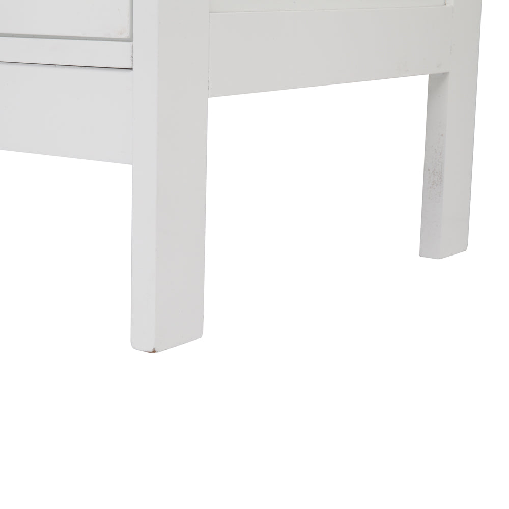 HAOYYE Transparent Double Door Side Cabinet with Adjustable Shelves White Storage Organizer for Living Room Bedroom Bathroom Office Modern Display Cabinet
