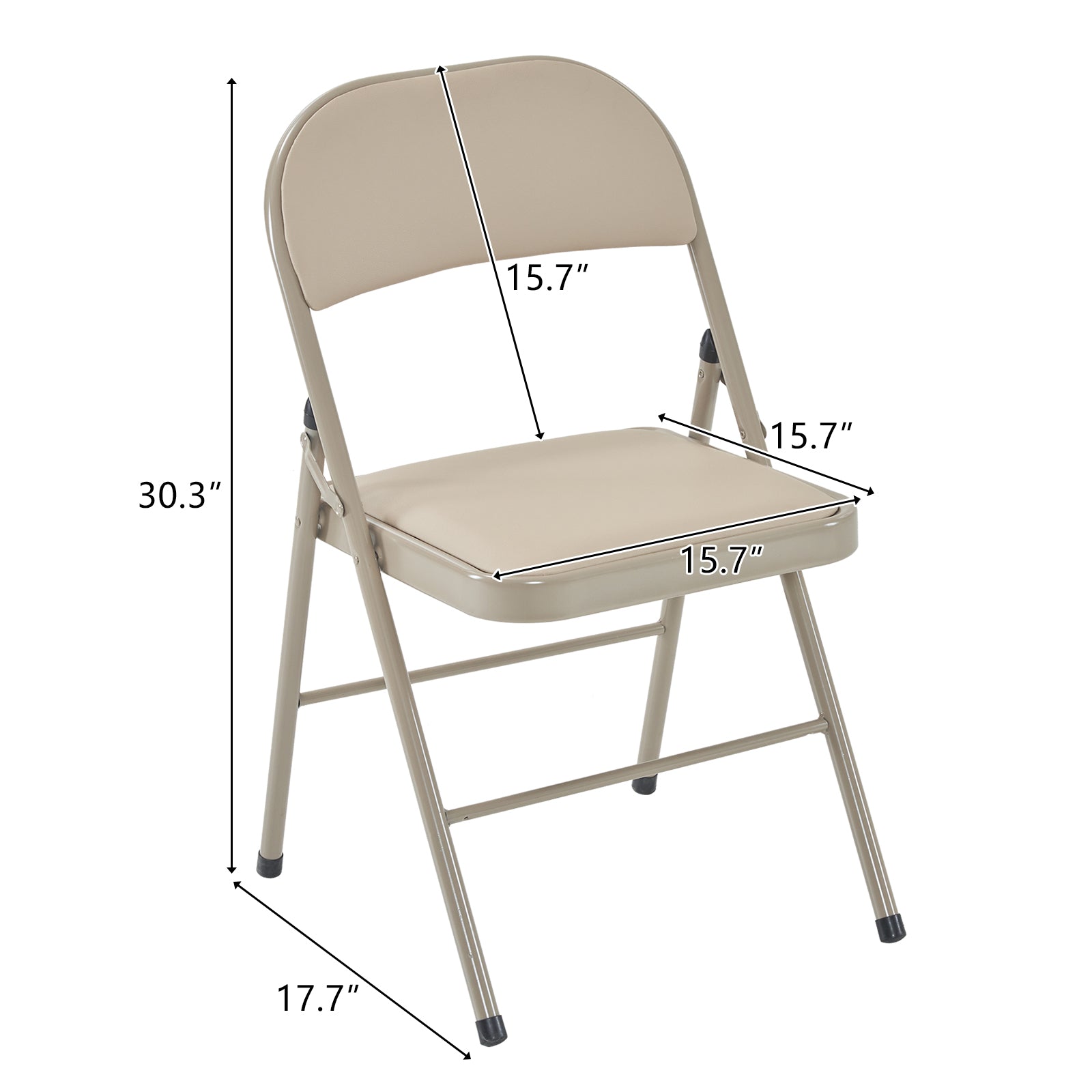 HAOYYE 6PCS Elegant Foldable Iron & PVC Chairs for Convention and Exhibition, Light Brown, Sturdy and Comfortable Chairs for Events, Meetings, Conferences, Easy to Store and Transport, Durable and Stylish Design