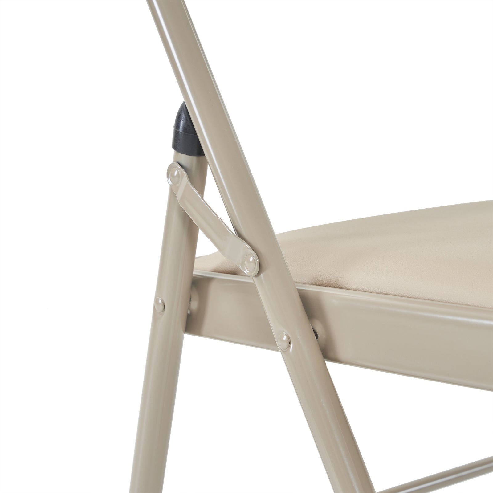 HAOYYE 6PCS Elegant Foldable Iron & PVC Chairs for Convention and Exhibition, Light Brown, Sturdy and Comfortable Chairs for Events, Meetings, Conferences, Easy to Store and Transport, Durable and Stylish Design