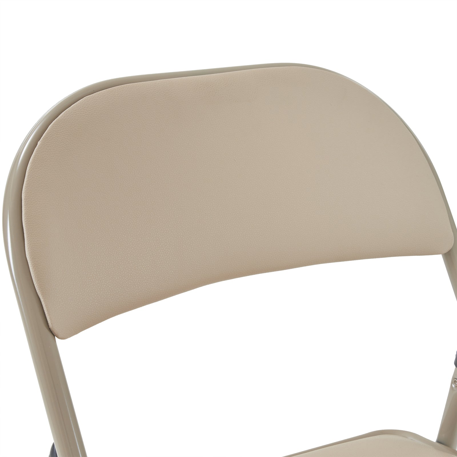 HAOYYE 4PCS Elegant Foldable Iron & PVC Chairs for Convention and Exhibition, Light Brown, Sturdy and Comfortable Chairs for Events, Meetings, Conferences, Easy to Store and Transport, Durable and Stylish Design