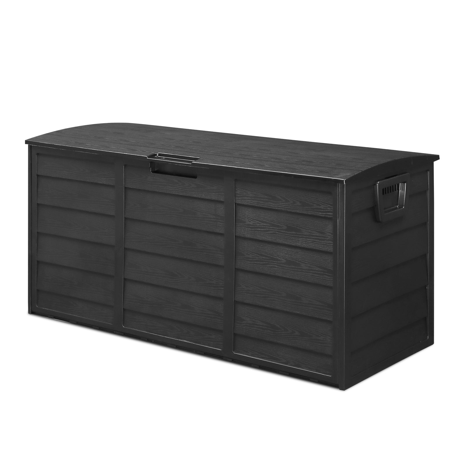 HAOYYE Outdoor Garden Storage Deck Box with Lockable Lid and Wheels, 75 Gallon Waterproof Plastic Chest for Tools, Cushions, Toys, Patio Accessories, Durable and Portable for Backyard or Garage Use