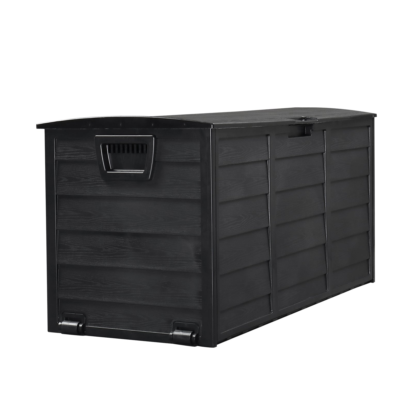 HAOYYE Outdoor Garden Storage Deck Box with Lockable Lid and Wheels, 75 Gallon Waterproof Plastic Chest for Tools, Cushions, Toys, Patio Accessories, Durable and Portable for Backyard or Garage Use