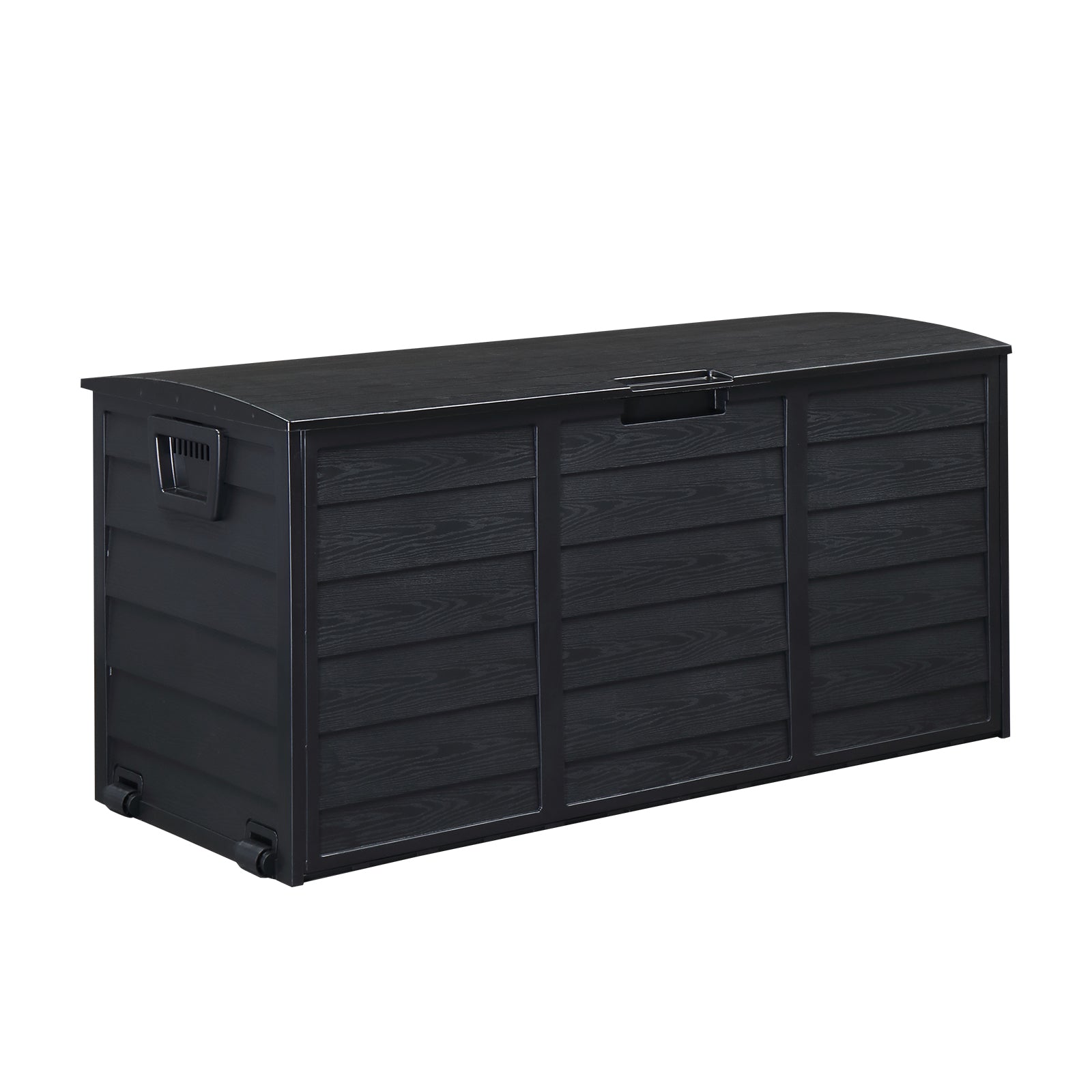 HAOYYE Outdoor Garden Storage Deck Box with Lockable Lid and Wheels, 75 Gallon Waterproof Plastic Chest for Tools, Cushions, Toys, Patio Accessories, Durable and Portable for Backyard or Garage Use