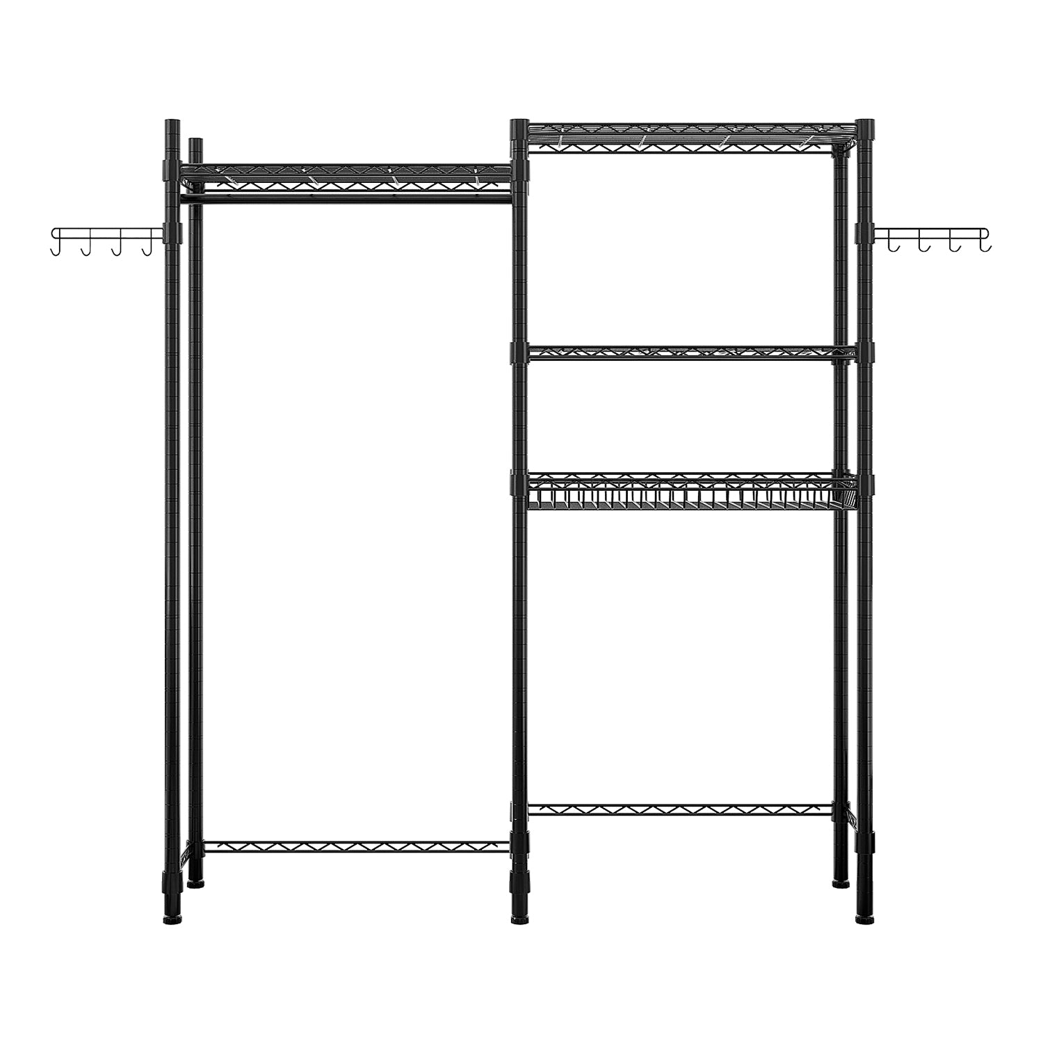 HAOYYE Washer And Dryer Storage Shelf, Heavy Duty Metal Garment Rack With Shelves, Laundry Room Clothes Organizer, Bathroom Space-Saving Rack, Portable Closet Drying Rack, Rolling Garment Rack For Home Organization, Industrial Clothing Storage Solution