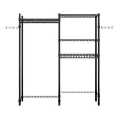 HAOYYE Washer And Dryer Storage Shelf, Heavy Duty Metal Garment Rack With Shelves, Laundry Room Clothes Organizer, Bathroom Space-Saving Rack, Portable Closet Drying Rack, Rolling Garment Rack For Home Organization, Industrial Clothing Storage Solution