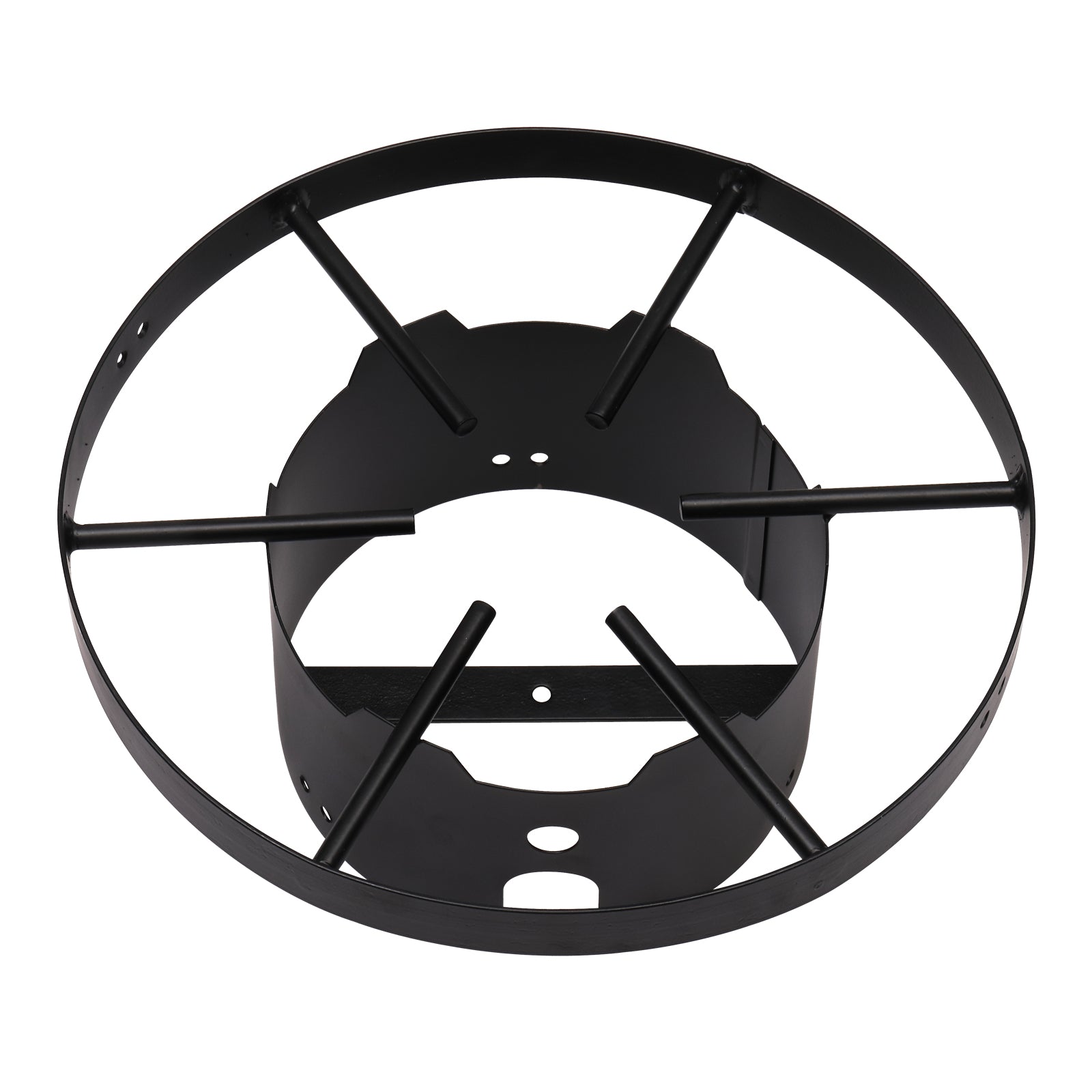 HAOYYE Black Round Tripod Stove Rack with Silver Fryer Heavy Duty Iron and Aluminum Outdoor Gas Burner Stand for Cooking Camping Frying Fish Turkey Boiling Home Backyard BBQ