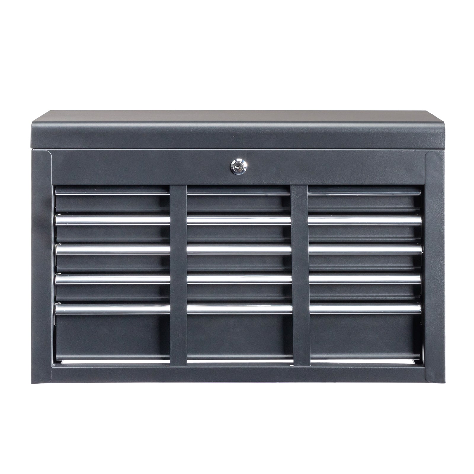 HAOYYE Heavy Duty Steel Tool Box Black Portable Metal Toolbox with Secure Locking Mechanism Durable Storage Case for Mechanics Car Repair Construction Workshop Professional Use
