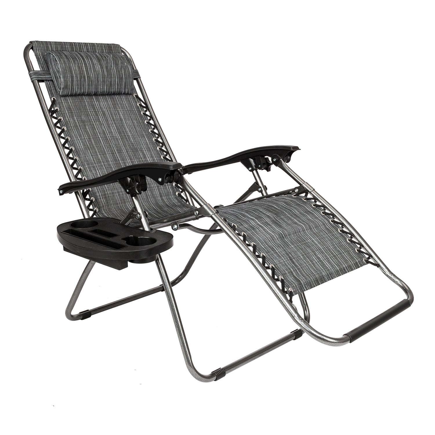 HAOYYE Infinity Zero Gravity Chair Pack of 2, Adjustable Folding Outdoor Lounge Chairs with Pillow and Utility Tray, Perfect for Deck, Patio, Beach, Yard, Relaxation Recliner